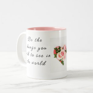 Caneca De Café Em Dois Tons Seja a mudança que você deseja ver a cotação perso