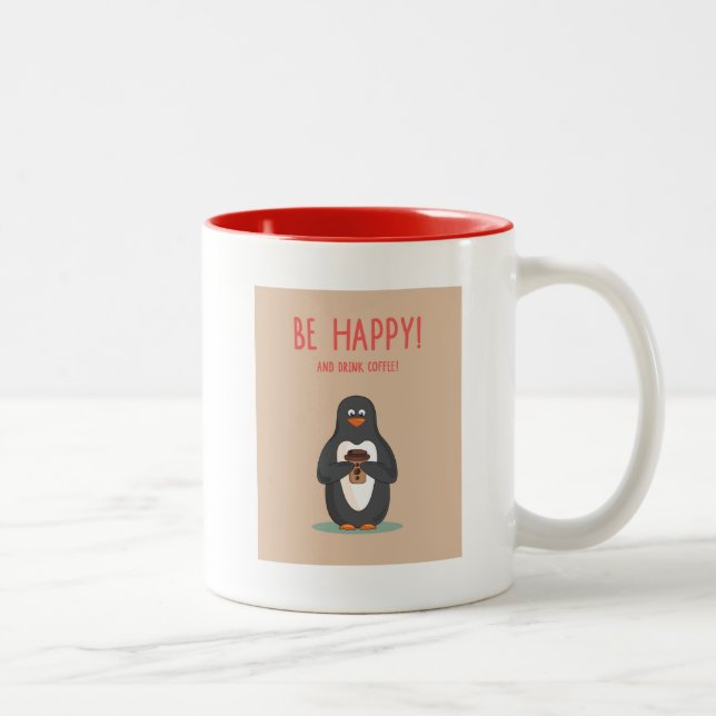 Caneca De Café Em Dois Tons Seja café feliz e da bebida (Direita)