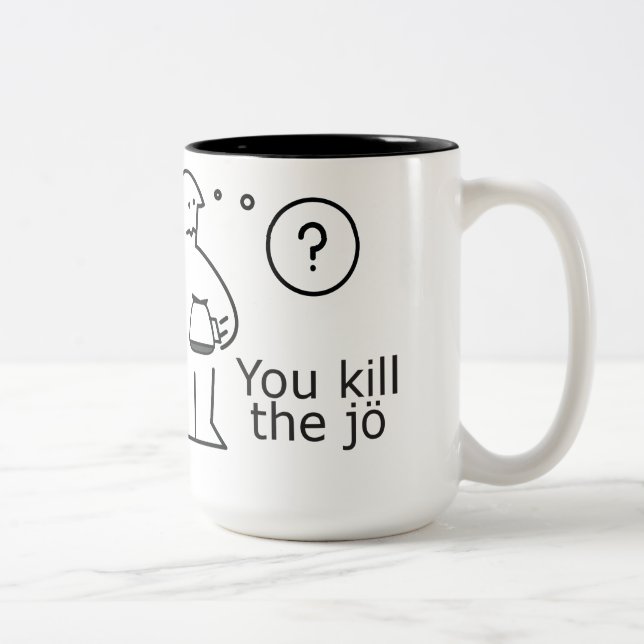 Caneca De Café Em Dois Tons seja gentil, rebobine (Direita)