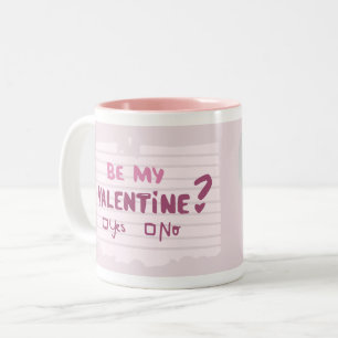 Caneca De Café Em Dois Tons Seja Meu Namorado? Foto Coração Rosa