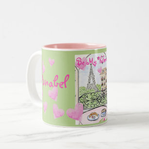 Caneca De Café Em Dois Tons Seja Meu Namorado Paris Torre Eiffel Personalizado