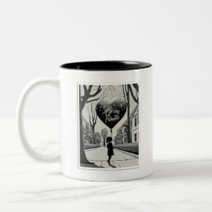 Caneca De Café Em Dois Tons Seja meu Namorados no estilo de mangá monocromo 16
