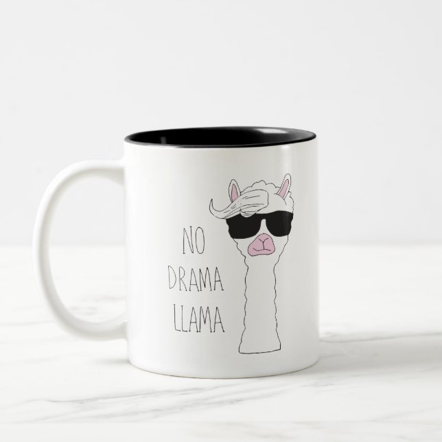 Caneca De Café Em Dois Tons Seja um Não Drama Llama Art Cartoon Art Llama Art  (Esquerda)