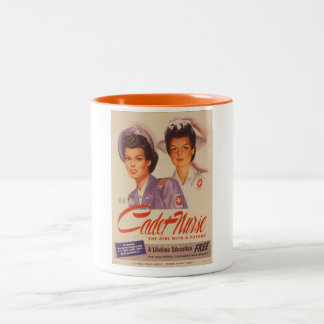 Caneca De Café Em Dois Tons Seja um poster da guerra do vintage da enfermeira