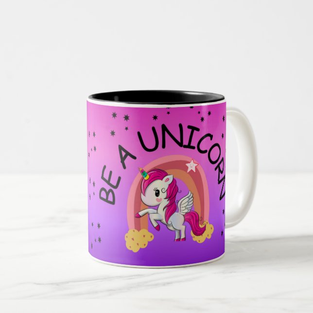 Caneca De Café Em Dois Tons Seja Um Unicórnio (Frente Esquerda)