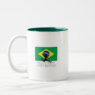 Caneca De Café Em Dois Tons Seleção Brasileira de Futebol