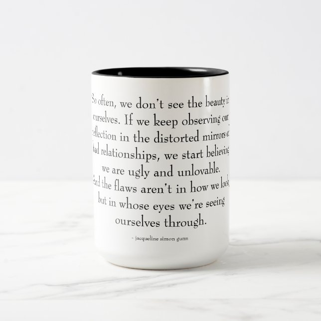 Caneca De Café Em Dois Tons self-love quote  (Centro)