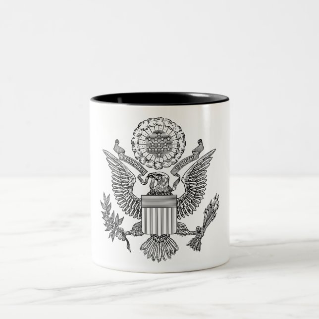 Caneca De Café Em Dois Tons Selo excelente dos Estados Unidos da América (EUA) (Centro)