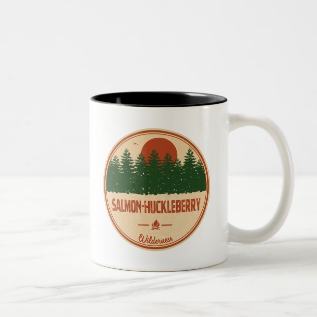 Caneca De Café Em Dois Tons Selvagem de Salmon-Huckleberry (Direita)