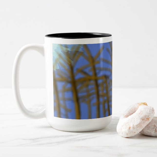Caneca De Café Em Dois Tons Selvagem e Livre (Com Donut)