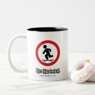 Caneca De Café Em Dois Tons Sem Brakes Skateboarder Mug