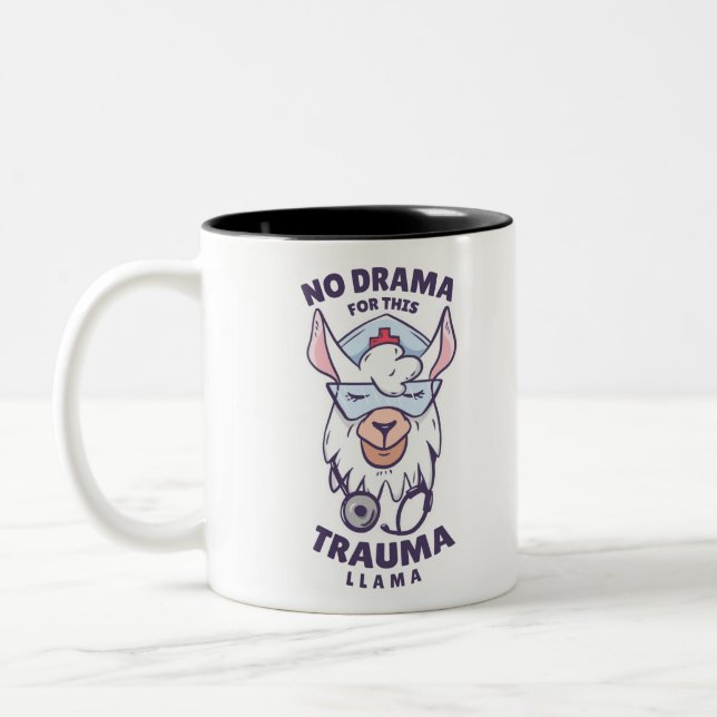 CANECA DE CAFÉ EM DOIS TONS SEM DRAMA PARA ESTE TRAUMA LLAMA (Esquerda)
