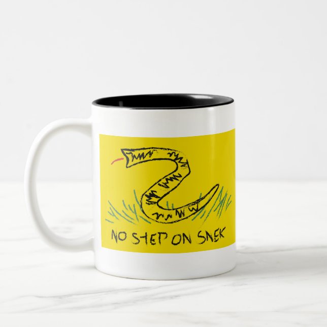 Caneca De Café Em Dois Tons Sem Etapa no Sinalizador Snek Gadsden (Esquerda)