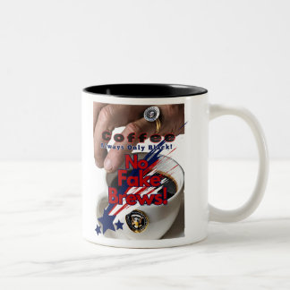 Caneca De Café Em Dois Tons Sem Falso Brews! Fecho de café preto de aprovação!
