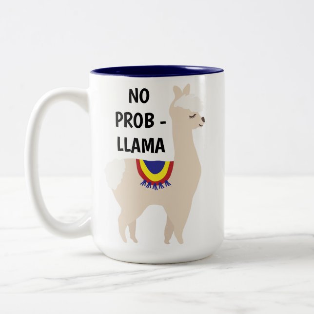 Caneca De Café Em Dois Tons Sem Ilustração Básica de Llama (Esquerda)