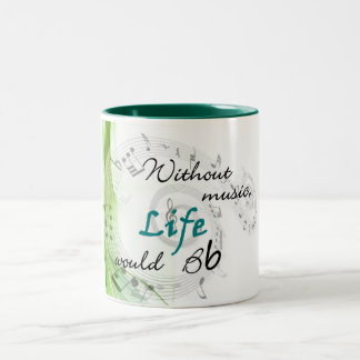 Caneca De Café Em Dois Tons Sem música, a vida Bb