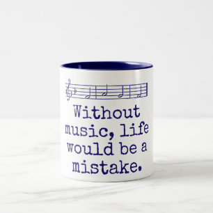 Caneca De Café Em Dois Tons Sem Música A Vida Seria Um Erro - Quota Musical