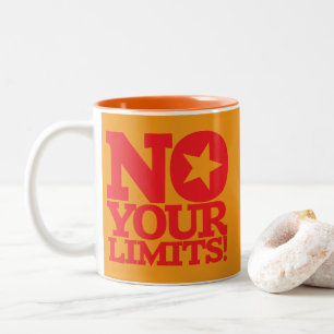Caneca De Café Em Dois Tons Sem Seus Limites! Texto Vermelho Laranja BG