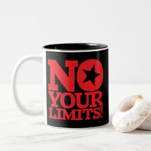 Caneca De Café Em Dois Tons Sem Seus Limites! Texto vermelho preto BG