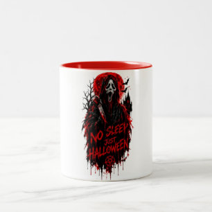Caneca De Café Em Dois Tons Sem Sono, Apenas Grito de Halloween Design Gótico