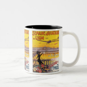 Caneca De Café Em Dois Tons Semaine d'Aviation de Lyon