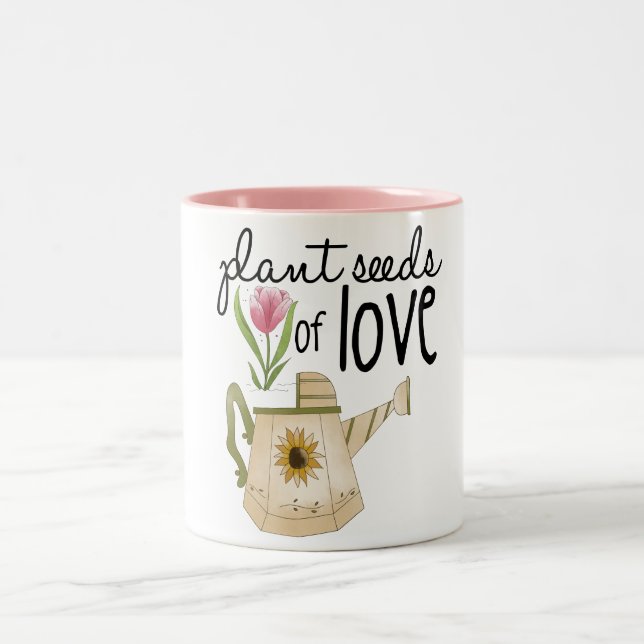 Caneca De Café Em Dois Tons Sementes De Mug De Amor (Centro)