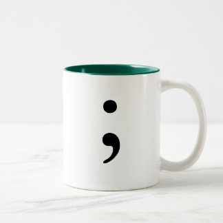 Caneca De Café Em Dois Tons Semicolon