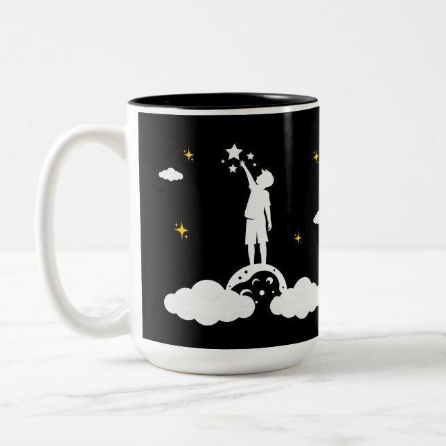 Caneca De Café Em Dois Tons Sempre distraído, esperançoso Dreamer ADHD Mug (Esquerda)