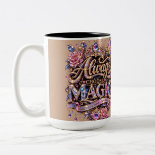 Caneca De Café Em Dois Tons Sempre Escolha o Design de Cristal Brilhante Mágic