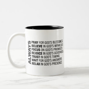 Caneca De Café Em Dois Tons Sempre estético cristão cita Deus Art Gospel G