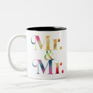 Caneca De Café Em Dois Tons Senhor & Senhor Gay Festa de Despedida Casamento G