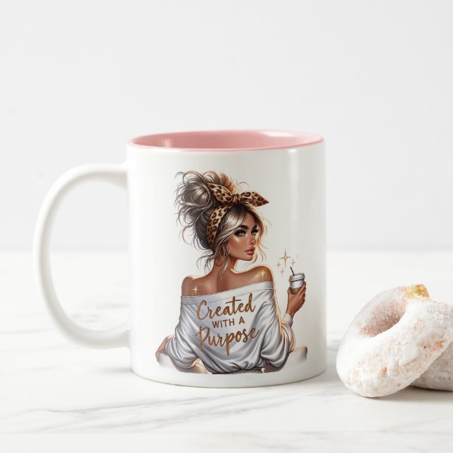 Caneca De Café Em Dois Tons Senhora Chefe (Com Donut)