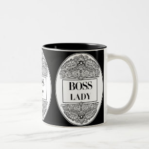 Caneca De Café Em Dois Tons Senhora Chefe - Empoderamento Elegante