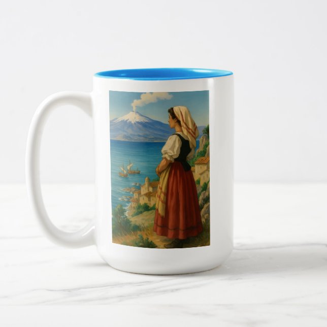 Caneca De Café Em Dois Tons "Senhora de Catania" (Esquerda)