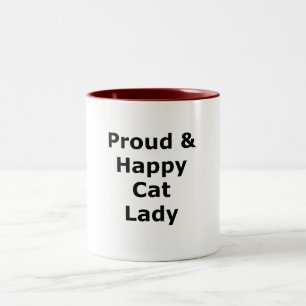 Caneca De Café Em Dois Tons Senhora de Gato Orgulhosa e Feliz