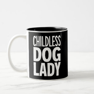 Caneca De Café Em Dois Tons Senhora de Gato sem Filhos Divertido Voto 2024