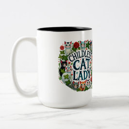 Caneca De Café Em Dois Tons Senhora de Gato Sem Fios