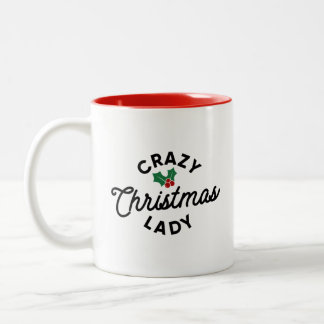 Caneca De Café Em Dois Tons Senhora de Natal louca