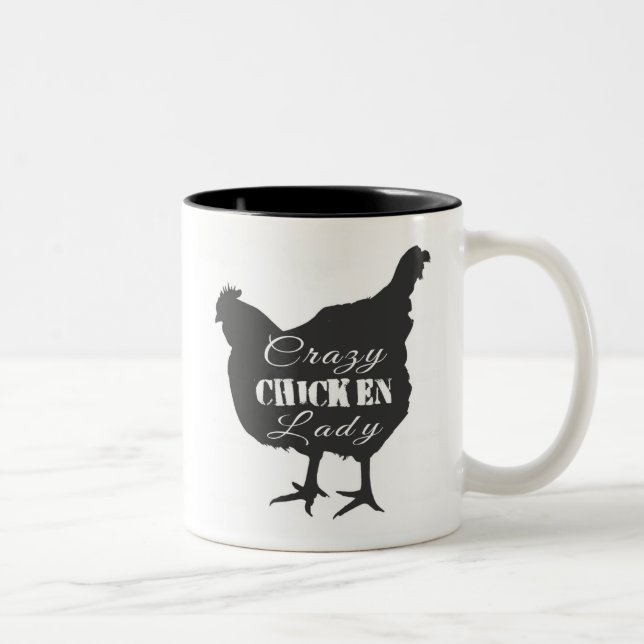 Caneca De Café Em Dois Tons Senhora Frango Louca (Direita)