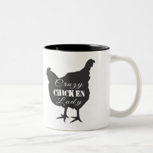 Caneca De Café Em Dois Tons Senhora Frango Louca