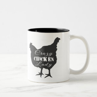 Caneca De Café Em Dois Tons Senhora Louca de Frango