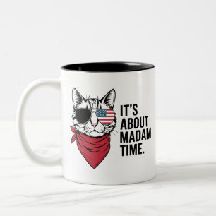 Caneca De Café Em Dois Tons Senhora Presidente do Tempo 2024 Kamala Harris Com