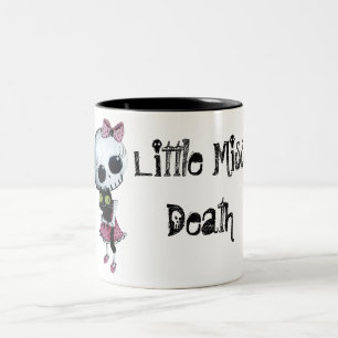 Caneca De Café Em Dois Tons Senhorita pequena Morte com gato preto