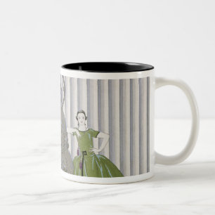 Caneca De Café Em Dois Tons Senhorita Spinelly Chez Elle, 1920 (pri do pochoir