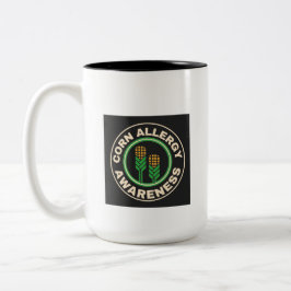 Caneca De Café Em Dois Tons Sensibilização para a alergia do milho