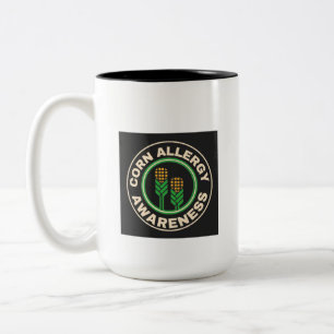 Caneca De Café Em Dois Tons Sensibilização para a alergia do milho
