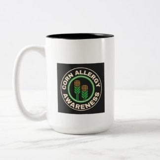Caneca De Café Em Dois Tons Sensibilização para a alergia do milho