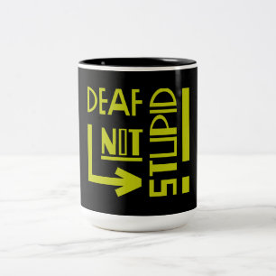 Caneca De Café Em Dois Tons Sensibilização para a deficiência surda