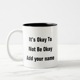 Caneca De Café Em Dois Tons Sensibilização para a saúde mental - amor próprio