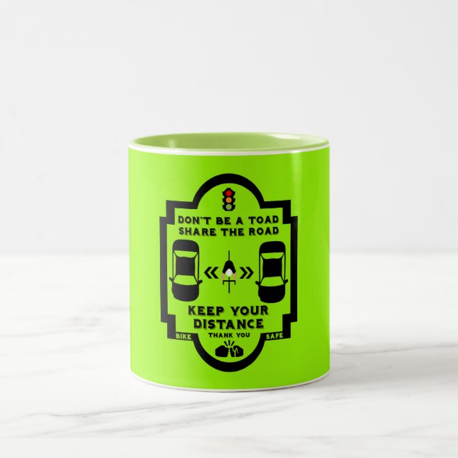 Caneca De Café Em Dois Tons Sensibilização para a segurança rodoviária (Centro)